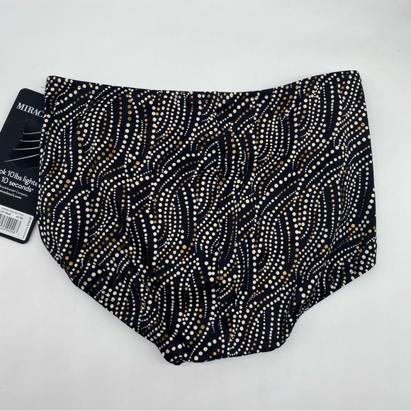 Miraclesuit Women's Printed Tummy Control High-Waist Bikini Bottoms, Black 8 - Picture 2 of 7